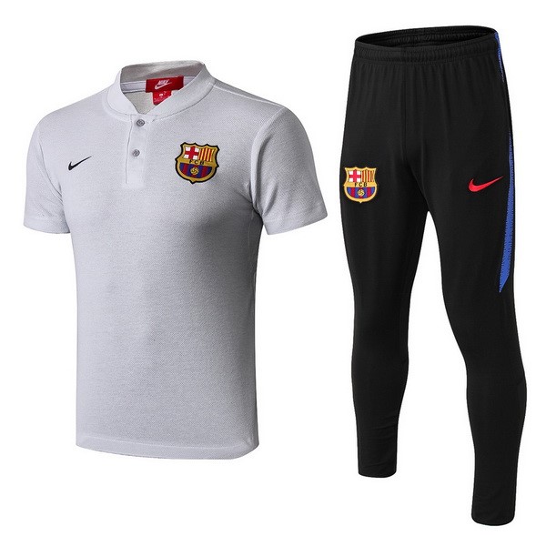 Polo Conjunto Completo Barcelona 2018-2019 Gris Negro